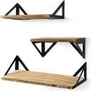 Set of 3 Easy to Install Floating Shelves Wall Mounted,Load Capacity 15kg Wall Shelf Decorative Storage Shelves for Bathroom, Bedroom, Living Room,Kitchen, Office