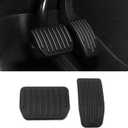 Alieemo 2PCS Aluminum Car Accelerator Pedal Covers, Vehicle Foot Pedal Pads Set, Non Slip Performance Automotive Brake Foot Rest Pedal Extenders Replacement Compatible with Model 3 Model Y (Black)