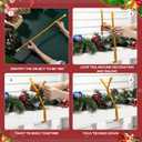 Zhengmy 16 Pcs 25 Inches Christmas Velvet Garland Ties Christmas Decorative Twist Ties for Banister Reusable and Flexible Twist for Xmas Home Decorations Holiday Craft Wrapping(Gold)