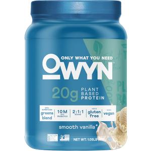 OWYN Only What You Need Plant-Based Protein Powder, Smooth Vanilla, 1.05 lbs (1.1 Pound (Pack of 1))