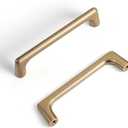 Goo-Ki Champagne Bronze Cabinet Pulls with 4''(102mm) Hole Centers, Modern Style Zinc Alloy Cabinet Handles for Dresser,Wardrobe,Cupboard- 6 Pack