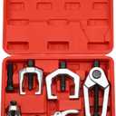 5-in-1 Ball Joint Separator Pitman Arm Puller Front Tie Rod End Tool Set Splitter Removal Kit with Carrying Case for Front End Service