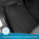 BDK Floor Mats, 4-Piece All-Weather Car Mat with Universal Fit Design, Durable Rubber Car Floor Mats with Capture Ridges, Waterproof for Cars Trucks SUV (Black)