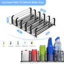 Automatic Drink Organizer for Fridge, Refrigerator Soda Can Dispenser & Beverage Pusher Glide for Pantry, Cooler & Kitchen, Self-Pushing Drink Holder for Soda, Beer, Seltzer - Black, 5 Rows-15"D