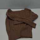 MakeMeChic Women's Off The Shoulder Sweater Cable Knit Long Sleeve Ribbed Fall Going Out Tops Sweater Pullover S