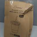 Lamosi 100 Pack 20 oz Clear Plastic Cups with Lids and Straws, Disposable Iced Coffee Cups with Lids for To-Go Cold Drinks, Smoothies and Slushie