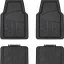 Amazon Basics 4-Piece Premium All-Season Anti-Slip Rubber Floor Mats, All Weather Protection for Cars, SUVs and Trucks, Universal Trim to Fit, Black