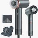 Rukebas Professional Ionic Hair Dryer 1400W with Diffuser & Concentrator  4 Speed/Heat Settings, Lightweight Fast Drying for Home Travel, Includes Brush Head & Replacement (120V 1.4kW)