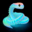 3D Printed Animals-Snake Viper,3D Printed Snake Toys Articulated Snake 3D Printed Animals Animal Model Ornaments Creative Funny Toy Festival Gift for Frends (Luminous Rainbow, 24Inch)