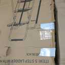 HBTower Step Ladder, Folding Step Stool with Wide Anti-Slip Pedal, Sturdy Steel Ladder, Convenient Handrail, Lightweight, Portable Steel Step Stool (Black)