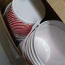 Honeydak 24 Pcs 32oz Christmas Plastic Bucket with Handle 5.3 x 4.8 x 3.7 Inches Reusable Christmas Treat Buckets for Gift Red Green Color Stripes Food Container for Xmas Winter Holidays Party Favors