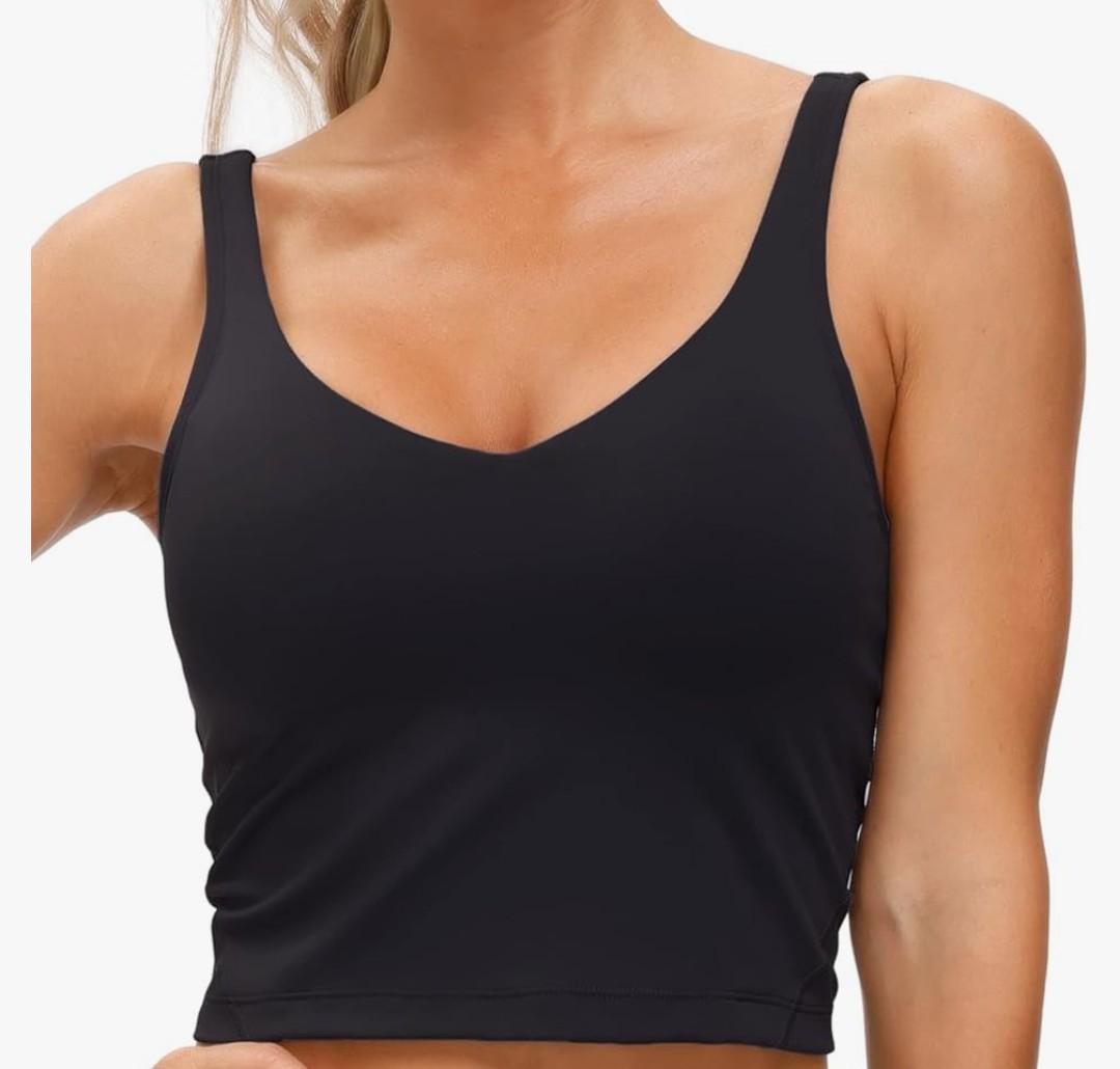 THE GYM PEOPLE Womens' Sports Bra Longline Wirefree Padded with Medium Support XL