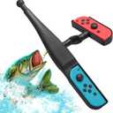 Fishing Rod Controller Accessory for Nintendo Switch Joy-Con, Motion Casting & Reeling Grip for Fishing Games, Lightweight Rod Handle (Not Compatible with Switch 2 Joy-Cons, Controllers Not Included)