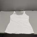 V FOR CITY Women's Cotton Tank Top with Shelf Bra Adjustable Wider Strap Camisole Basic Cami Tanks (X-Large, White)