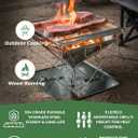 CAMPINGMOON 3 in1 Flatpack Portable Fire Pit Grill 16 inch Heavy Duty Stainless Steel Wood Burning Camping Stove Adjustable Height Backyard Outdoor Cooking RV Trips Carry Bag included MT-055