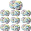 10 Pack Fluffy Chunky Chenille Yarn for Crocheting, Jumbo Chunky Blanket Yarn for Hand Knitting, 240yds/70.5oz Super Bulky Variegated Baby Blanket Yarn(Candyfloss)