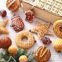 Baking Christmas Ornaments Set 43pcs Shatterproof Bread Gingerbread Thmed Christmas Tree Hanging Ornaments Decorations for Indoor Holiday Party Xmas Decor (Baking Set)