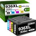 936XL 936 XL 936e Ink Cartridge High Yield With Chip Replacement for HP 936 Ink Cartridges Combo Pack for HP Officejet pro 9125e Ink Cartridges 9120e 9135e 9128e 9130e 9130b 9730e 9110b 9122e Printer