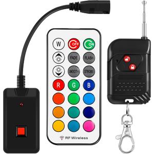 3 Pack Fog Machine Remote Control Replacement Part and Receiver 3 Pins Round Plug 13 Colors Wireless and Wired Remote with Fuse Protect for 400W 500W Fog Machine for Halloween Christmas New Year