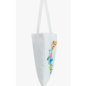 Set of 2 Reusable Monogram Letter Personalized Tote Bags for Women, Floral Design (29 Inches)