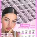 Natural Lash Clusters Venus Wispy Cluster Eyelash Extensions Invisible Thin Band Eyelash Cluster 8-16mm DIY Lash Extensions with Clear Band Individual Lashes Clusters Natural Look by WTVANE