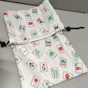 Mahjong Racks with Pushers, Light Green Wooden American Mahjong Tile Pushers and Racks Set of 4, with White Printed Mahjong Racks Drawstring Bag, Mahjong Accessories (19.68 Inches), 19.68" L x 2.55" W x 1.06" H