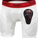 Youper Boys Youth Padded Sliding Shorts with Soft Protective Athletic Cup for Baseball, Football, Lacrosse (X-Large, White Red)
