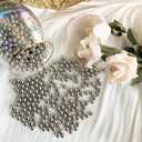 1300Pcs Bright Silver Vase Filler No Hole Pearl Beads, 8mm Art Plastic Beads Pearls for Crafting, Vase Filler for Centerpieces Wedding Party Decoration, Home Table Decor, DIY Crafts