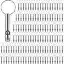 Simgoing 300 Pieces Emergency Whistle with Keychain Aluminum Survival Whistle Loud Safety for Life Saving Camping Hiking Boating Hunting Fishing Hunting Outdoors Sports Training, Silver