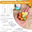 200 Pcs Mini Appetizer Plates Dessert Cups,6 Shapes with 50 Spoons 50 Forks 200 Plates Set for Party Birthday(Gold Glitter)