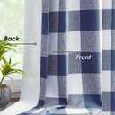 Melodieux Buffalo Check Plaid Blackout Curtains 84 Inches Long for Living Room, Bedroom Thermal Insulated Room Darkening Grommet Drapes, Blue, 50 x 84 Inch, 2 Panels