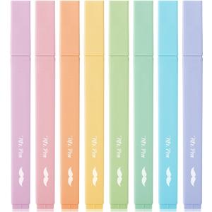 Mr. Pen- Aesthetic Highlighters, 8 pcs, Chisel Tip, Pastel Colors, Cute Highlighters Assorted Colors