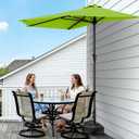 AreShark 9FT Half Patio Umbrella, Outdoor Wall Umbrella with Crank & 5 Sturdy Ribs, Table 1/2 Umbrella Patio for Garden, Deck, Balcony and Pool, Apple Green