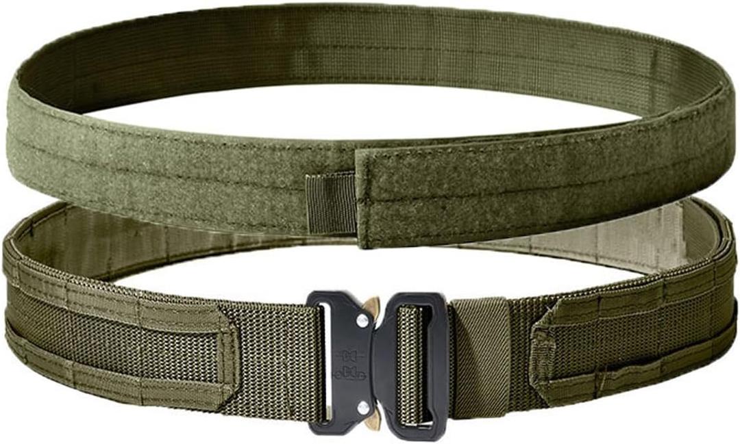 Quick Release Buckle EC MOLLE Utility Belt 2in1 Tactical Heavy Duty Gun Belt Law Enforcement for Men Women (Black)