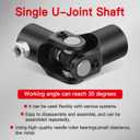 cciyu 5/8"-36 Spline * 3/4" Round Steering joints Black Single U-Joint Shaft 96mm