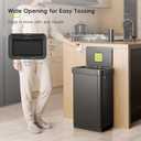 EKO Deluxe Mirage-T 50 Liter / 13.2 Gallon Touchless Rectangular Motion Sensor Trash Can, Matte Black Stainless Steel Finish