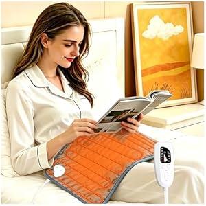 Electric Heating pad with 6 Heat Settings, Auto Shut Off, Dry Electric Heating for Back Neck Knee Arms Legs Shoulder Heat Pads for Christmas Birthday Father Mother's Day (23.8"X11.8", Gray Green)
