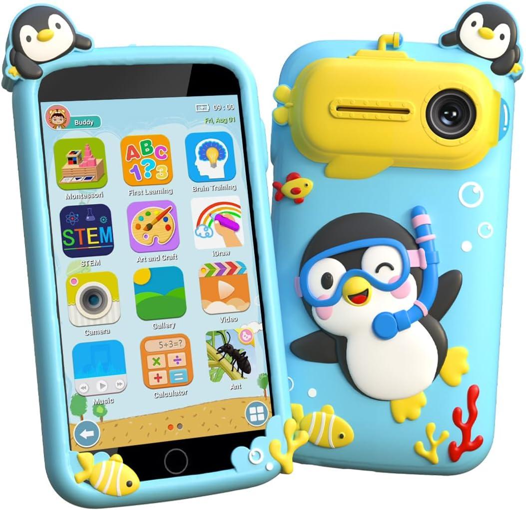 Kids Smart Phone, Educational Kids Toys Phone with 220+ Games, 3.97" Touchscreen, 5MP Camera, Parental Control, Learning Toddler Phone for Boys Ages 3-9