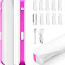 Sonic Dermaplane Razor for Women, Facial Hair Remover with LED Light, 3 Speed Mini Electric Dermaplaning Tool for Sensitive Skin, Peach Fuzz Removal, 9 Safety Blades & 1 Exfoliating Head