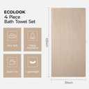 ECOLOOK 4 Pack Microfiber Bath Towels, 31 x 63 inches Extra Large Bath Towel Set, Super Soft Highly Absorbent Bath Towels Set of 4, Quick Dry Lightweight Bathroom Towels for Spa, Pool, Gym, Multicolor