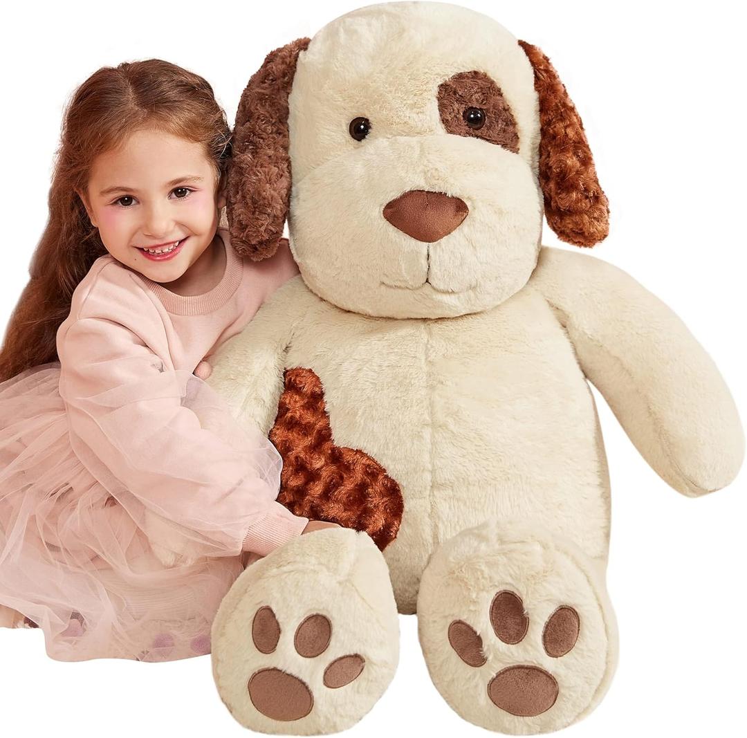 IKASA Giant Dog Labrador Stuffed Animal Plush Toys,Puppy Soft Toy Large Cute Huge Jumbo Big Size Plushie,Gifts for Kids (30 inches, Light Brown)