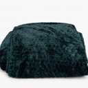 Textured Plush Throw Blanket, 60"x80" Oversized Cozy Fleece Blanket, Soft Dark Green Decorative Blanket for Bed, Sofa, and Couch