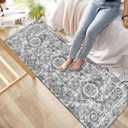 Machine Washable Rug 2'6'' x 8' Vintage Design Area Rugs with Non Slip Rugs for Living Room Bedroom Carpet Stain Resistant, Home Decor Office Boho Rug, Grey