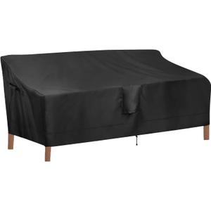 OutdoorLines Outdoor Waterproof Patio 4-Seater Couch Cover - UV Resistant Patio Sofa Furniture Covers Weatherproof Heavy Duty Glider Covers for Outdoor Furniture, 104Wx32.5Dx33H Inches, Black