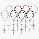Juvale 24 Pack Small Catholic Rosary Bracelet for Women and Men - Prayer Beads for Baptism Christening, Prayer Room, Altar, Bulk Pack (8 Colors & Crucifix Designs) - Rosary Beads Bracelet