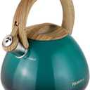 MARSKITOP Tea Kettle Teapot for Stovetop, 2.6 Quart Stainless Steel Tea Pot for Stove, Stove Top Whistling Tea Kettle with Anti-Hot Handle, Suitable for All Heat Sources, Green