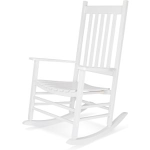 Shine Company Vermont Porch Rocker, High Back Wood Rocking Chair, White (1-Pack)