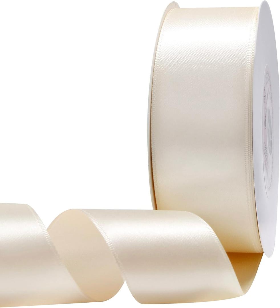 VATIN Solid Color Double Faced Nude Satin Ribbon 1-1/2" Wide 50-Yards Long Perfect for Wedding Decor, Crafts, Bow Making, Sewing, Gift Package Wrapping and Other Projects