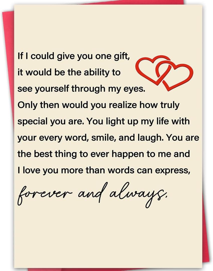 4 x Romantic Valentines Day Card for Wife Husband Boyfriend Girlfriend, Funny Valentines Day Gifts for Him Her