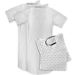 Hospital Gown for Woman & Men, Cotton Blend Fashionable Unisex Patient Gowns, Back Tie, Soft and Comfortable Fits Sizes up to 2XL - 2 Pack Hospital Gown for Woman & Men, Cotton Blend Fashionable Unisex Patient Gowns, Back Tie, Soft and Comfortable Fits Sizes up to 2XL - 2 Pack